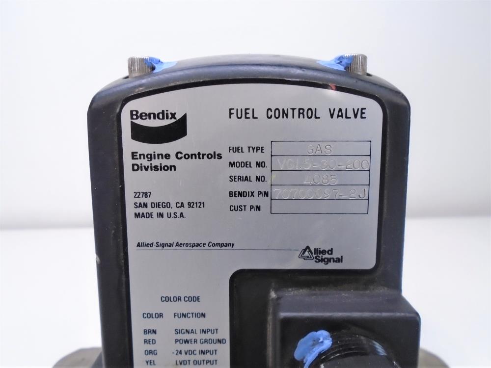 Bendix 1" Fuel Control Valve, VGI.5-30-200, Part #70700097-2J, Fuel Type: Gas